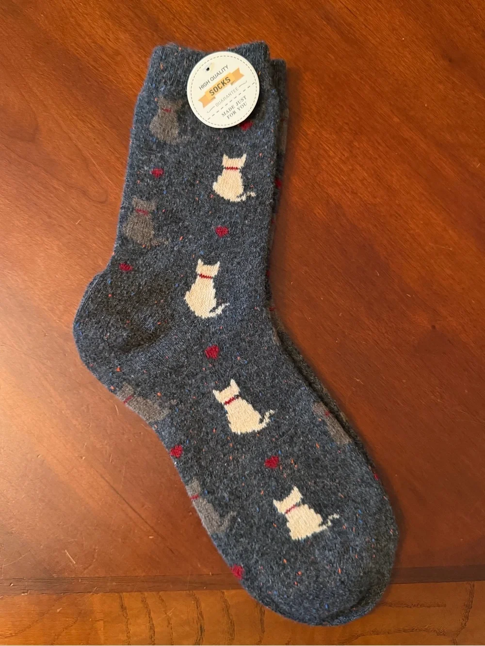 5 Pairs Cozy Cat & Sheep Fuzzy 1/2 calf Socks Women’s 5-9 Soft Novelty Gift